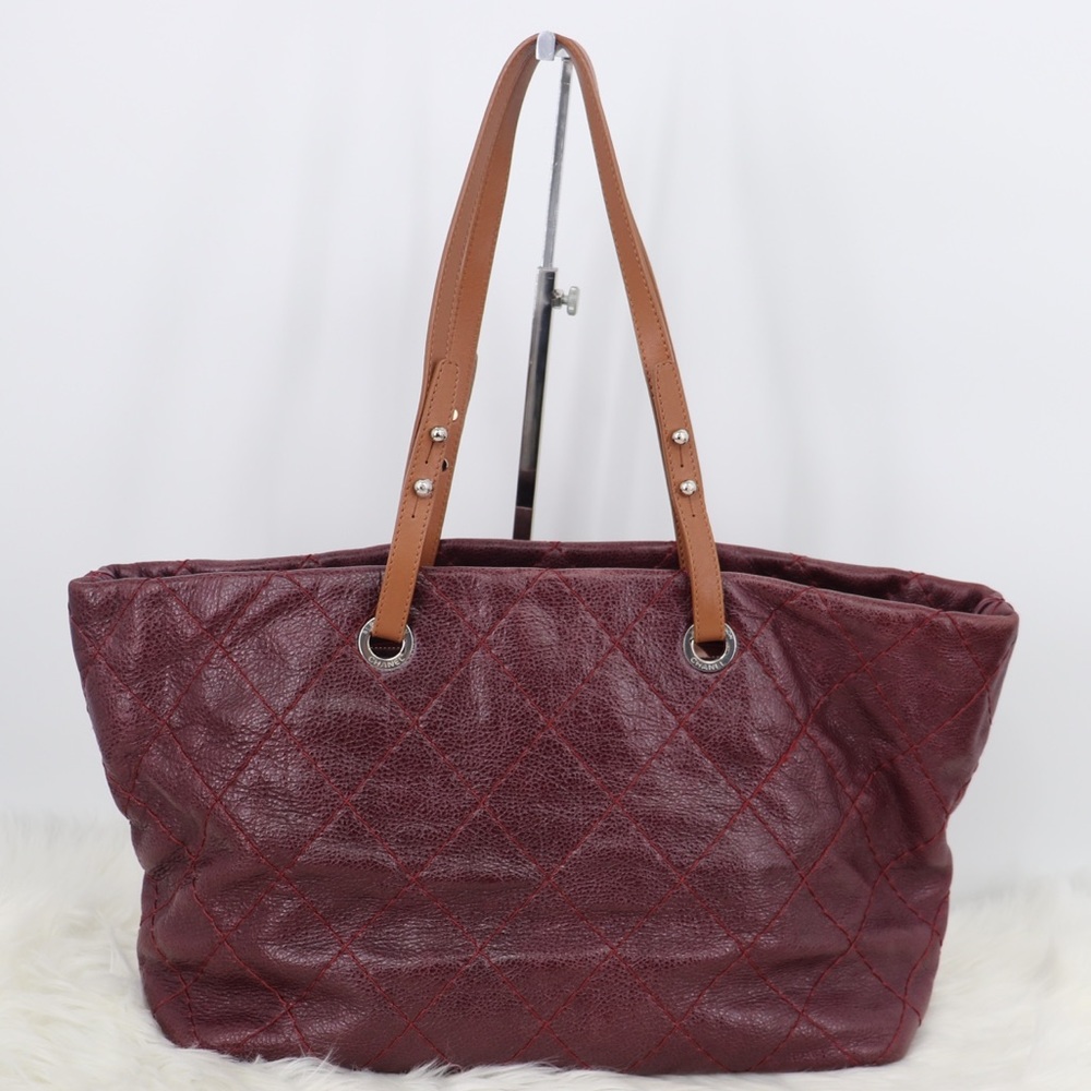 Quilted CC Shoulder tote Bag Calfskin Purple - Picture 3 of 8